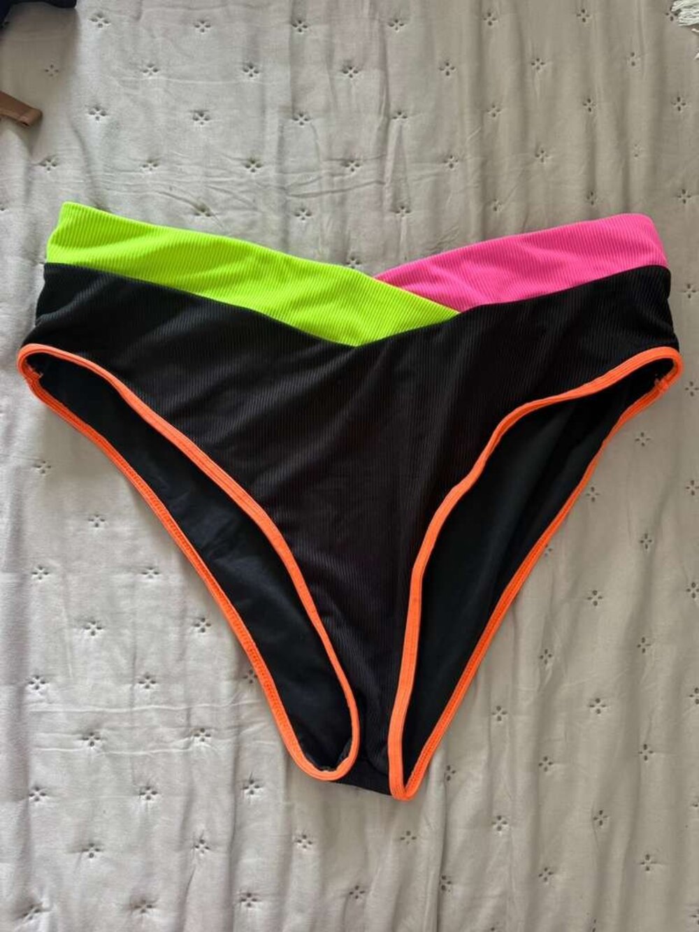 Women's High-Waisted V-Cut Bikini, Ribbed High-Cut Bottoms